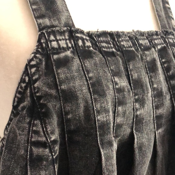 Free People black Marina denim top Medium NWT - Picture 4 of 12